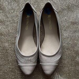 Restricted Women's Perforated Nude Flats, Sz 6.5